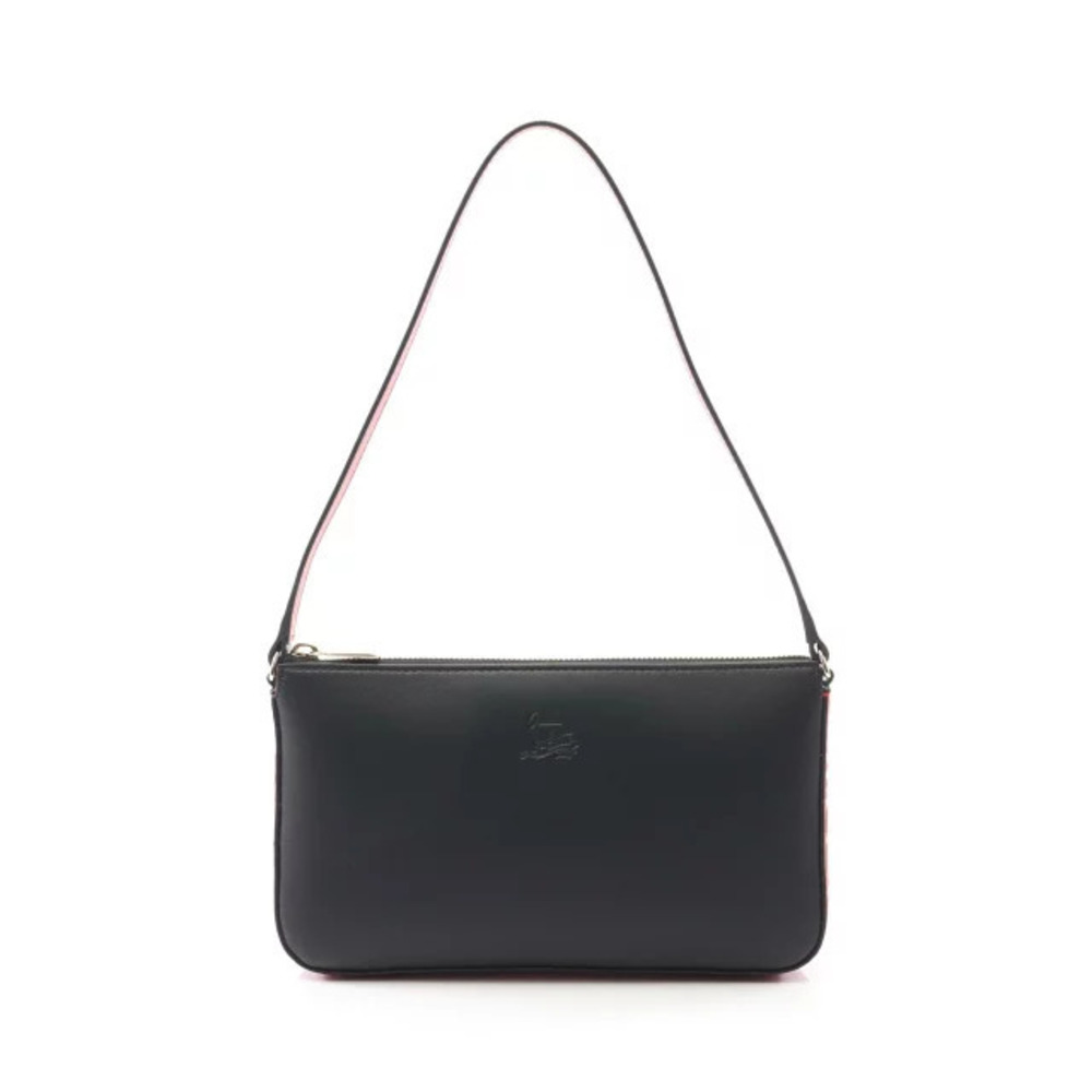 Christian Louboutin LOUBILA Shoulder Bag Leather Black Red